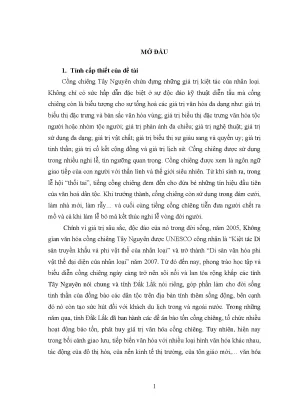 Luận văn thực hiện chính sách bảo tồn văn hóa cồng chiêng tây nguyên trên địa bàn tỉnh đắk lắk