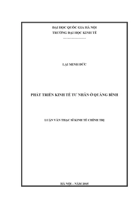 Luận văn thạc sĩ phát triển kinh tế tư nhân ở quảng bình
