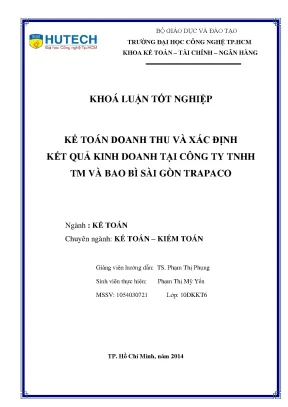 Khóa luận tốt nghiệp kế toán doanh thu và xác định kết quả kinh doanh tại công ty tnhh tm và bao bì sài gòn trapaco