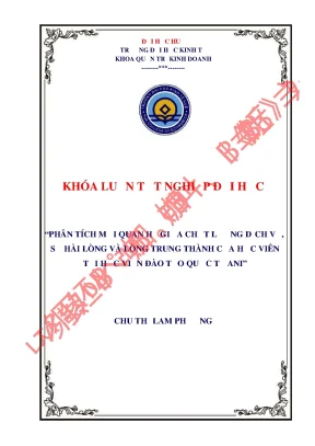 Khóa luận tốt nghiệp nghiên cứu mối liên hệ giữa chất lượng dịch vụ sự hài lòng và sự trung thành của học viên tại học viện đào tạo quốc tế ani