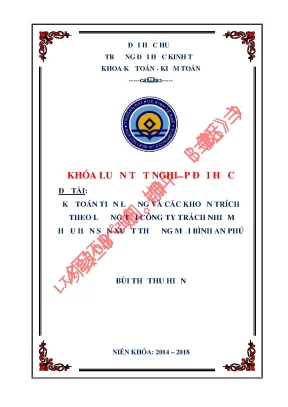Khóa luận tốt nghiệp kế toán tiền lương và các khoản trích theo lương tại công ty tnhh sản xuất thương mại bình an phú