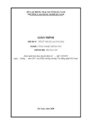 Giáo trình vẽ kỹ thuật nghề công nghệ thông tin trung cấp