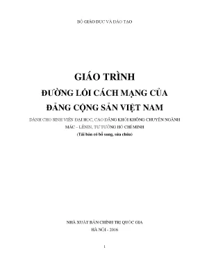 Giáo trình đường lối cách mạng của đảng cộng sản việt nam pgs ts nguyễn viết thông