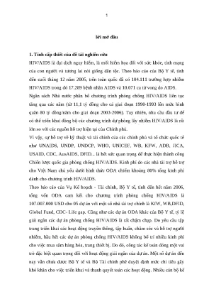 Luận văn tốt nghiệp tổ chức công tác kế toán tại các dự án oda về phòng chống hiv aids thuộc bộ y tế