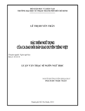 Luận văn thạc sĩ đặc điểm ngữ dụng của ca dao đối đáp giao duyên tiếng việt