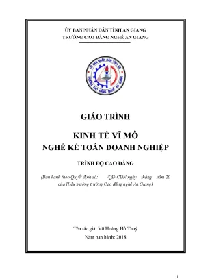 Giáo trình kinh tế vĩ mô nghề kế toán doanh nghiệp trình độ cđtc