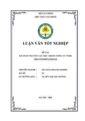 Kế toán nguyên vật liệu trong công ty tnhh osco international