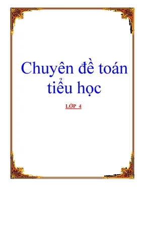 Chuyên đề toán tiểu học lớp 4