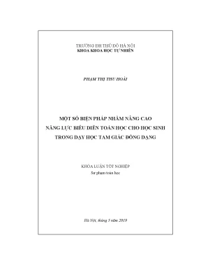 Khoá luận tốt nghiệp một số biện pháp nhằm nâng cao năng lực biểu diễn toán học cho học sinh trong dạy học tam giác đồng dạng