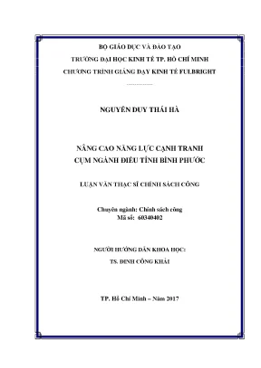 Luận văn thạc sĩ nâng cao năng lực cạnh tranh cụm ngành điều tỉnh bình phước