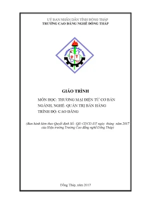 Giáo trình thương mại điện tử cơ bản nghề quản trị bán hàng cao đẳng