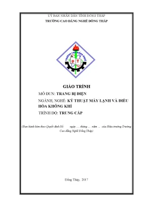 Giáo trình trang bị điện nghề kỹ thuật máy lạnh và điều hòa không khí trung cấp