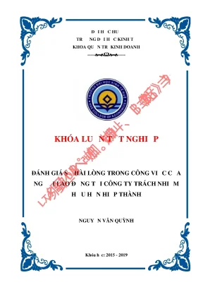 Đánh giá sự hài lòng trong công việc của người lao động tại công ty trách nhiệm hữu hạn hiệp thành