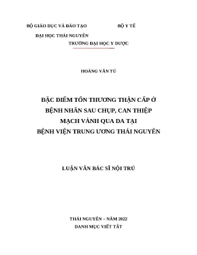 Tổn thương thận cấp sau can thiệp động mạch vành luận văn bsnt