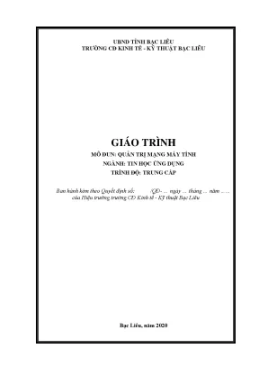 Giáo trình mô đun quản trị mạng máy tính nghề tin học ứng dụng trình độ trung cấp