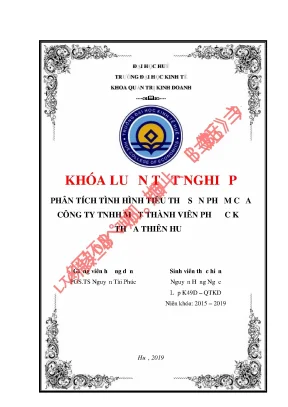 Phân tích tình hình tiêu thụ sản phẩm của công ty tnhh một thành viên phước kỷ thừa thiên huế