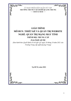 Giáo trình thiết kế và quản trị website nghề quản trị mạng máy tính trình độ trung cấp