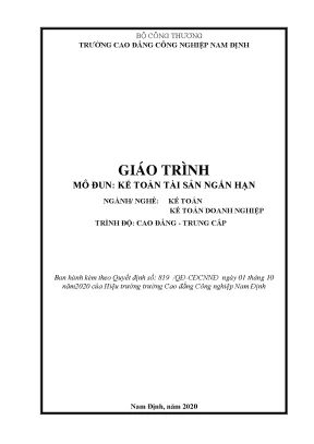 Giáo trình kế toán tài sản ngắn hạn