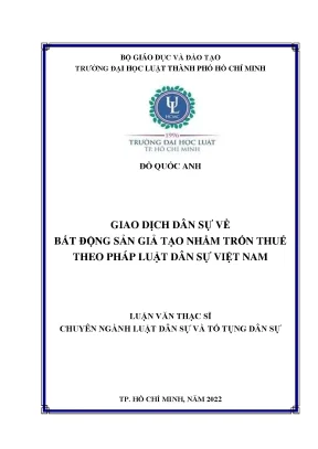 Giao dịch dân sự về bất động sản giả tạo nhằm trốn thuế theo pháp luật dân sự việt nam