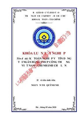 Khóa luận tốt nghiệp kế toán các nghiệp vụ tín dụng tại ngân hàng tmcp công thương việt nam chi nhánh chợ lớn