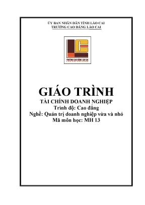 Giáo trình tài chính doanh nghiệp nghề quản trị doanh nghiệp vừa và nhỏ trình độ cao đẳng