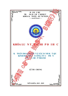 Khóa luận tốt nghiệp kế toán doanh thu và xác định kết quả kinh doanh tại công ty cổ phần phước hiệp thành
