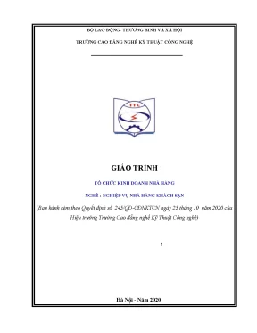 Giáo trình tổ chức kinh doanh nhà hàng nghề nghiệp vụ nhà hàng khách sạn trung cấp