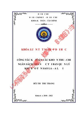 Công tác kế toán thu chi ngân sách nhà nước tại ban quản lý khu bảo tồn sao la