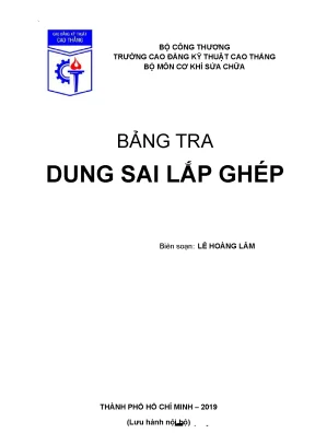 Bảng tra dung sai lắp ghép