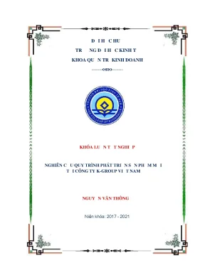 Khóa luận tốt nghiệp nghiên cứu quy trình phát triển sản phẩm mới tại k group