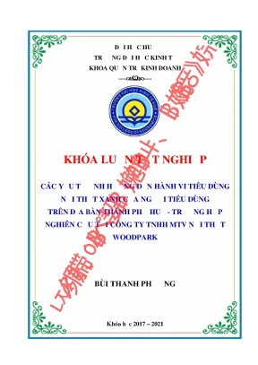 Các yếu tố ảnh hưởng đến hành vi tiêu dùng nội thất xanh của người tiêu dùng trên địa bàn thành phố huế trường hợp nghiên cứu tại công ty tnhh mtv nội thất wood park