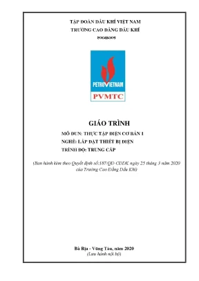 Giáo trình thực tập điện cơ bản 1 nghề lắp đặt thiết bị điện trình độ trung cấp