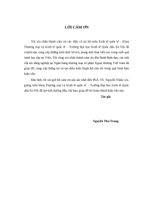 Luận văn thạc sĩ phát triển kinh doanh nước ngoài của ngân hàng thương mại cổ phần ngoại thương việt nam