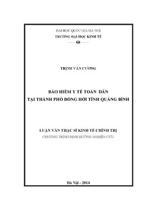 Luận văn thạc sĩ bảo hiểm y tế toàn dân tại thành phố đồng hới tỉnh quảng bình