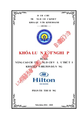 Khóa luận tốt nghiệp nâng cao chất lượng dịch vụ lưu trú tại khách sạn hilton đà nẵng
