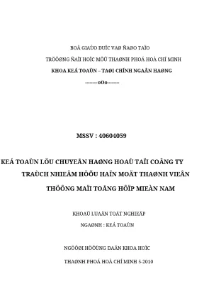 Bài luận văn tốt nghiệp kế toán lưu chuyển hàng hóa