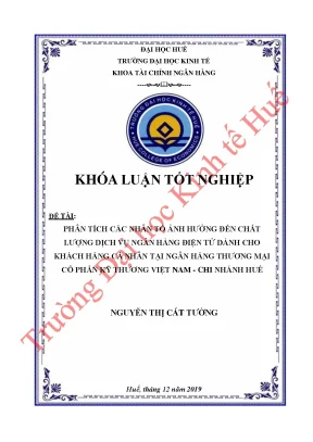 Phân tích các nhân tố ảnh hưởng đến chất lượng dịch vụ ngân hàng điện tử dành cho khách hàng cá nhân tại ngân hàng thương mại cổ phần kỹ thương việt nam chi nhánh huế 2