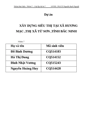 Luận văn tốt nghiệp dự án xây dựng siêu thị tại xã hương mạc thị xã từ sơn tỉnh bắc ninh