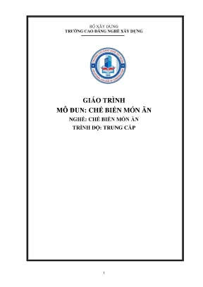 Giáo trình chế biến món ăn nghề chế biến món ăn trung cấp