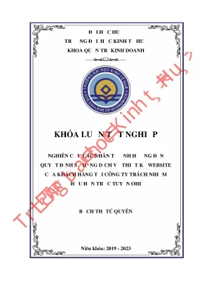 Nghiên cứu các nhân tố ảnh hưởng đến quyết định sử dụng dịch vụ thiết kế website của khách hàng tại công ty tnhh trực tuyến ohi