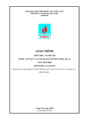 Giáo trình autocad nghề lắp đặtvận hànhbảo dưỡng bơm quạt máy nén khí cao đẳng
