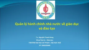 Quản lý hành chính nhà nước về giáo dục và đào tạo