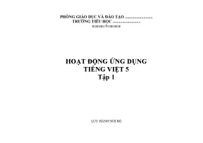 Hoạt động ứng dụng tiếng việt 5 tập 1