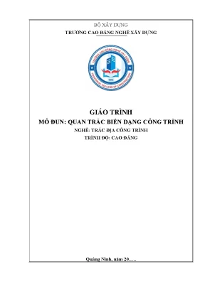 Giáo trình quan trắc biến dạng công trình nghề trắc địa công trình cao đẳng