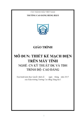 Giáo trình thiết kế mạch điện trên máy tính nghề công nghệ kỹ thuật điều khiển và tự động hóa cao đẳng 2