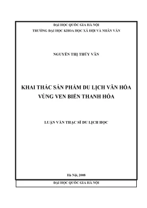 Luận văn thạc sĩ khai thác sản phẩm du lịch văn hóa vùng ven biển thanh hóa