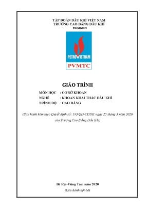 Giáo trình cơ sở khoan nghề khoan khai thác dầu khí trình độ cao đẳng