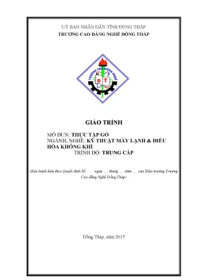 Giáo trình thực tập gò nghề kỹ thuật máy lạnh và điều hòa không khí trung cấp