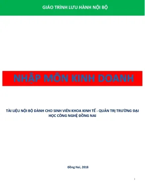 Giáo trình nhập môn kinh doanh
