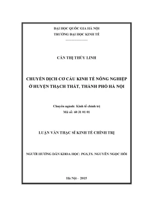 Luận văn thạc sĩ chuyển dịch cơ cấu kinh tế nông nghiệp ở huyện thạch thất thành phố hà nội